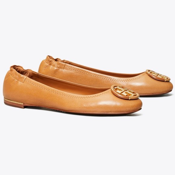 Tory Burch $268 Multi-Logo Ballet Flats Tan 9.5 10 - Picture 6 of 11